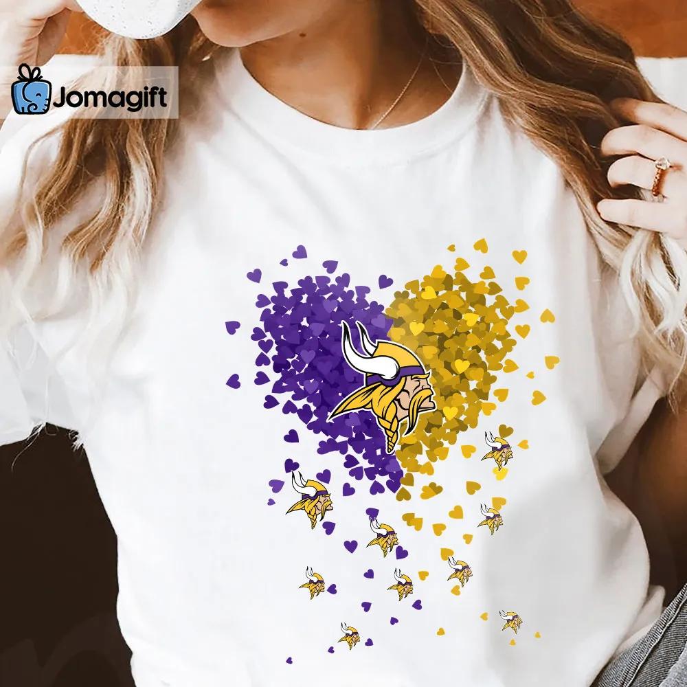 Minnesota Vikings Tiny Heart Shape T-shirt - Jomagift