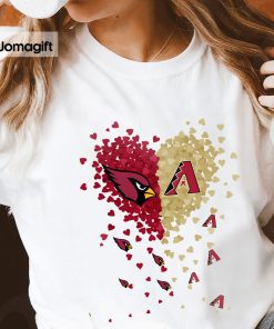 3 Unique Arizona Cardinals Arizona Diamondbacks Tiny Heart Shape T shirt 1