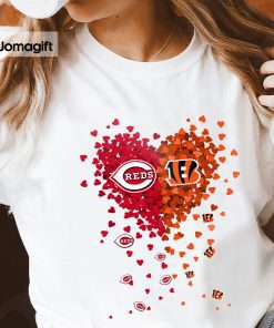 Unique Cincinnati Reds bengals Tiny Heart Shape T-shirt