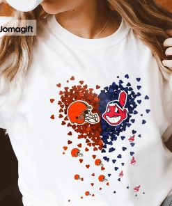 3 Unique Cleveland Browns Cleveland Indians Tiny Heart Shape T shirt