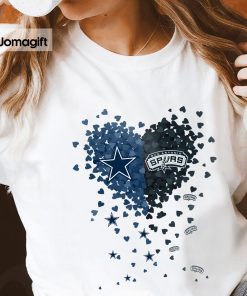 3 Unique Dallas Cowboys San Antonio Spurs Tiny Heart Shape T shirt
