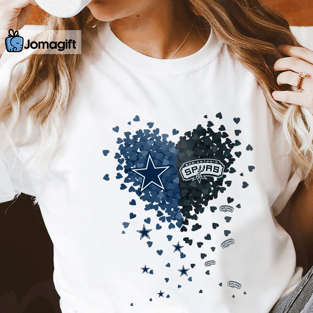 Unique Dallas Cowboys San Antonio Spurs Tiny Heart Shape T-shirt - Jomagift