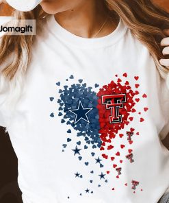 Unique Dallas Cowboys Texas Tech Red Raiders Tiny Heart Shape T-shirt