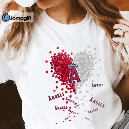 Unique Los Angeles Angels Tiny Heart Shape T-shirt