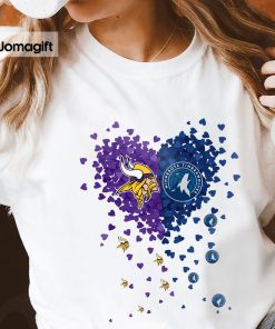 3 Unique Minnesota Vikings Minnesota Timberwolves Tiny Heart Shape T shirt