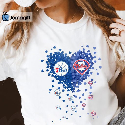 Unique Philadelphia 76ers Philadelphia Phillies Tiny Heart Shape T-shirt