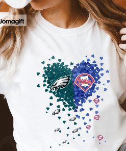 3 Unique Philadelphia Eagles Philadelphia phillies Tiny Heart Shape T shirt