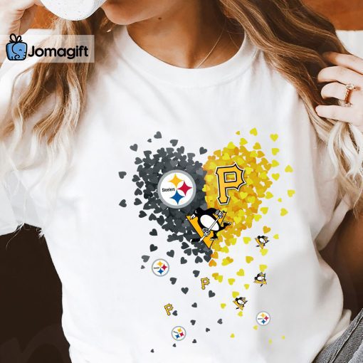 Unique Pittsburgh Steelers Pittsburgh Pirates Pittsburgh Penguins Tiny Heart Shape T-shirt, Hoodie, Sweater, Long Sleeve