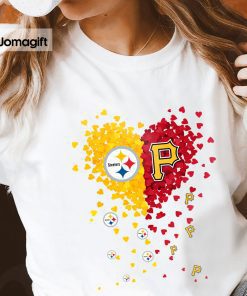 Unique Pittsburgh Steelers Pittsburgh Pirates Pittsburgh Penguins Tiny Heart Shape Shirt