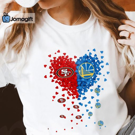 Unique San Francisco 49ers Golden State Warriors Tiny Heart Shape T-shirt, Hoodie, Sweater, Long Sleeve