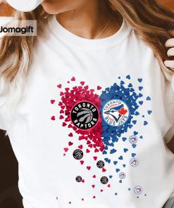 3 Unique Toronto Raptors Toronto Blue Jays Tiny Heart Shape T shirt