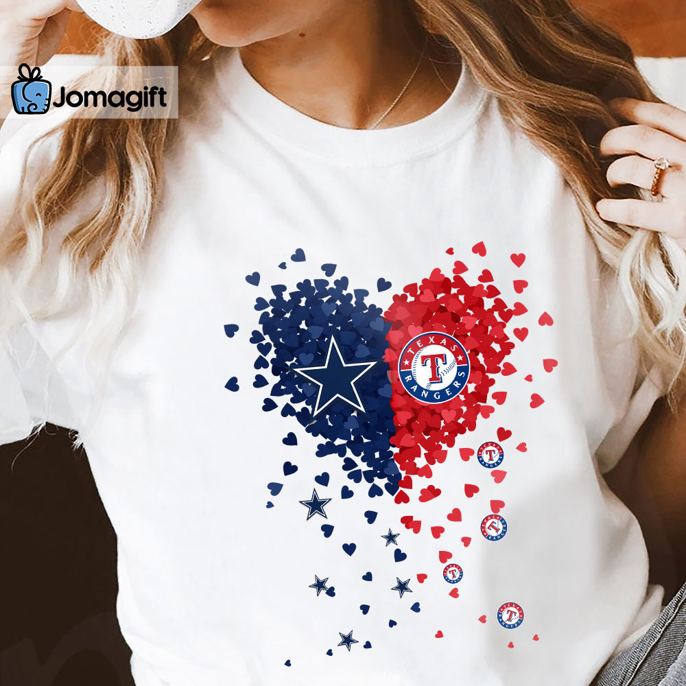 Unique cowboys texas rangers Tiny Heart Shape T-shirt - Jomagift