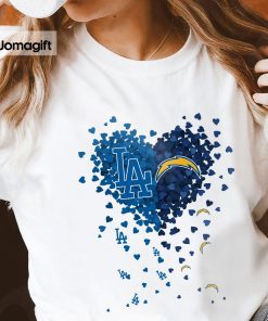 Unique Los Angeles Dodgers Los Angeles Lakers Tiny Heart Shape T-shirt