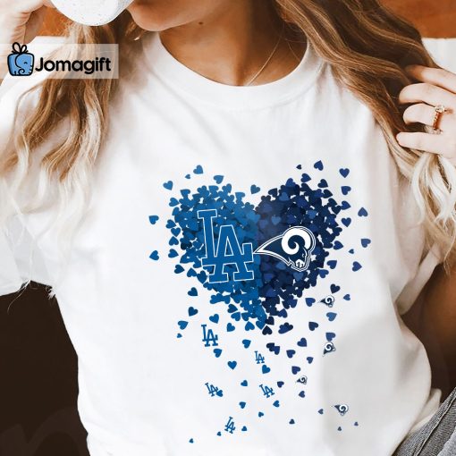Unique dodgers rams Tiny Heart Shape T-shirt