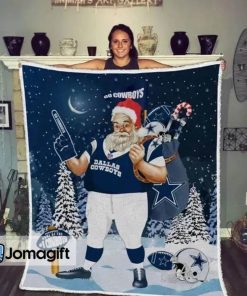 Dallas Cowboys Santa Claus Blanket Christmas Gift