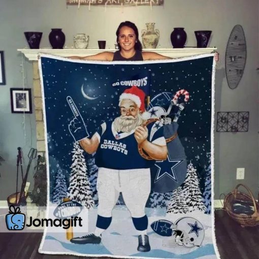 Dallas Cowboys Santa Claus Blanket Christmas Gift