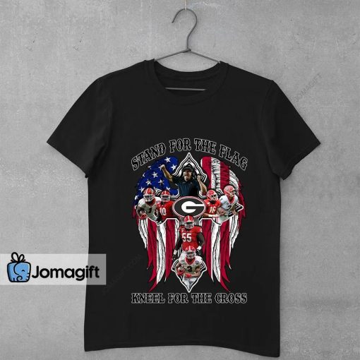 Georgia Bulldogs Stand For The Flag Kneel For The Cross Shirt