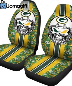 Green Bay Packers Skull Seat Covers Car 3