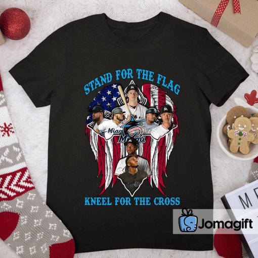 Miami Marlins Stand For The Flag Kneel For The Cross Shirt