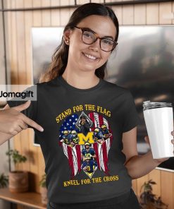 Michigan Wolverines Stand For The Flag Kneel For The Cross Shirt 3