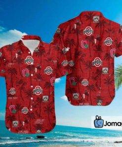 Ohio State Hawaiian Shirt Tropical Beach Coconut Tree 2