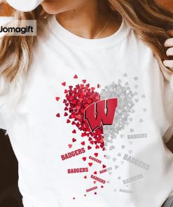 Wisconsin Badgers Heart Shirt Hoodie Sweater Long Sleeve 3