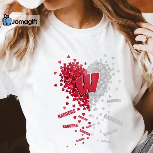 Wisconsin Badgers Heart Shirt, Hoodie, Sweater, Long Sleeve