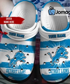 Detroit Lions American Flag Breaking Wall Crocs Clog Shoes