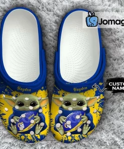 Custom Name Los Angeles Rams Baby Yoda Crocs Shoes 1
