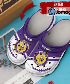 Custom Name Minnesota Vikings Crocs Shoes - Jomagift