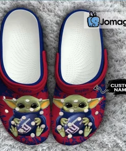 Custom Name New York Giants Baby Yoda Crocs Shoes 1