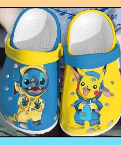 5pUtCEFE Baby Stitch and Pikachu crocs clog crocband1
