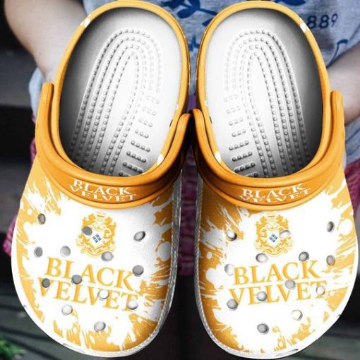 Black Velvet Crocs Shoes