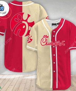 Beige And Red Split Chick Fil A Baseball Jersey 1