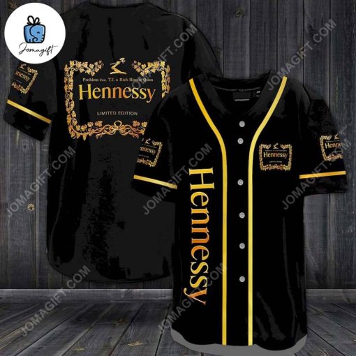 Black And Gold Hennessy Baseball Jersey