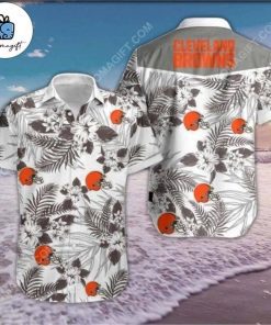Cleveland Browns Hawaiian Shirt Half Tone Texture Style Gift