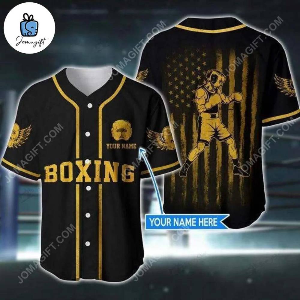 American Boxing Yellow Black Baseball Jersey