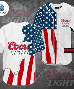 Custom Coors Light US Flag Baseball Jersey