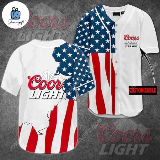 Custom Coors Light US Flag Baseball Jersey