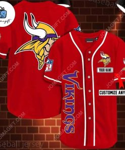 Custom Minnesota Vikings Baseball Jersey
