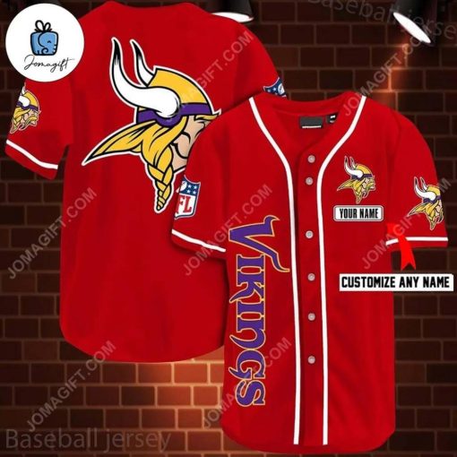 Custom Minnesota Vikings Baseball Jersey