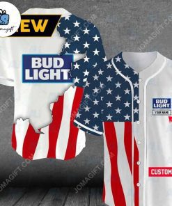 Custom US Flag Bud Light Baseball Jersey