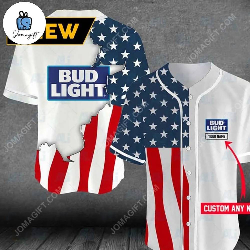 US Flag Bud Light Baseball Jersey