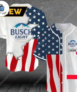 Custom US Flag Busch Light Baseball Jersey 2