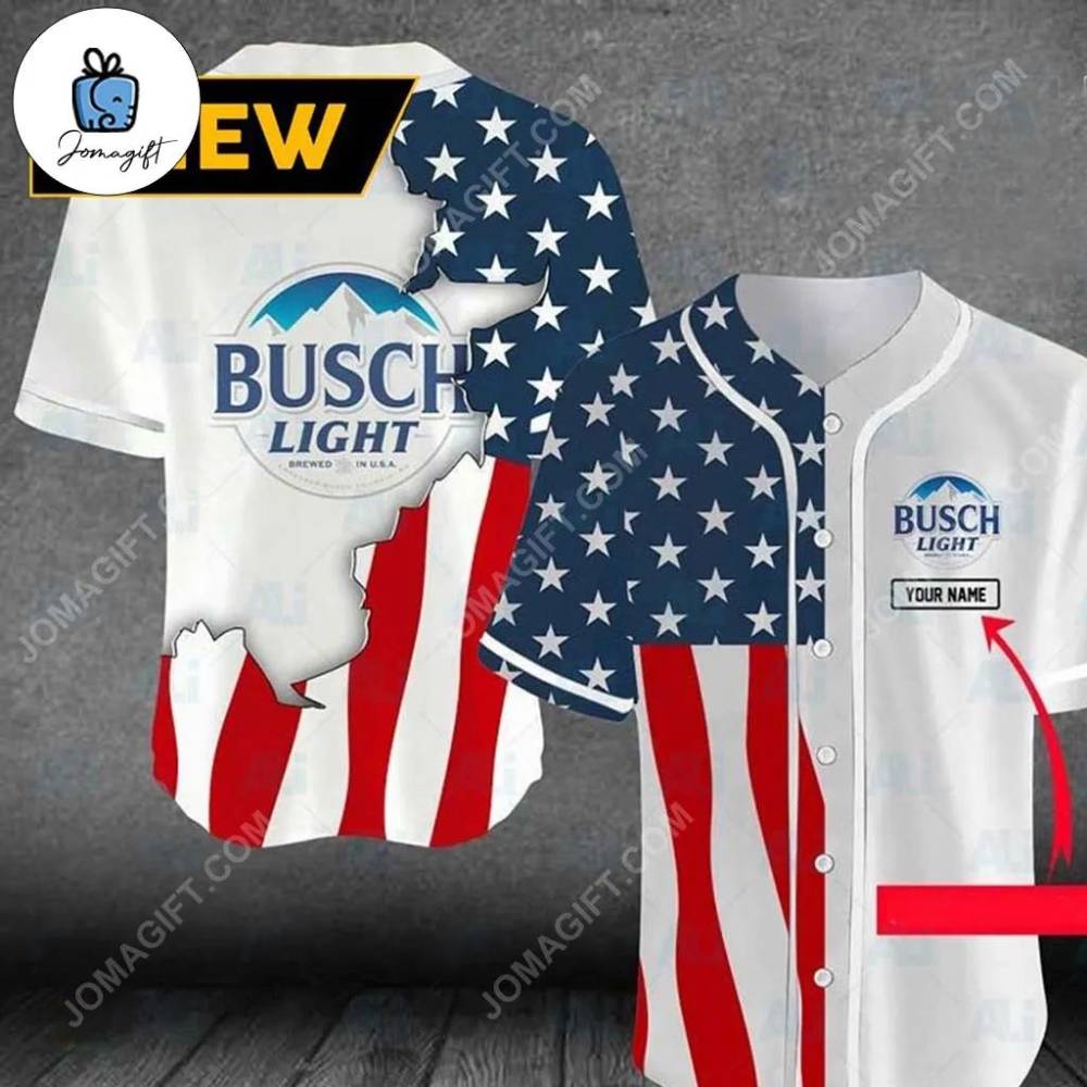 US Flag Busch Light Baseball Jersey