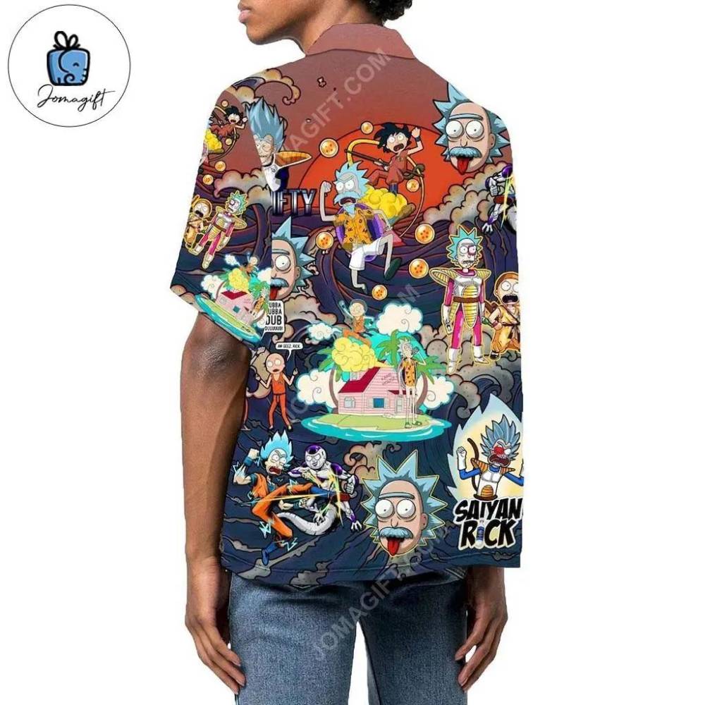 Dragon Ball Z Rick and Morty Hawaiian Shirt 1 1