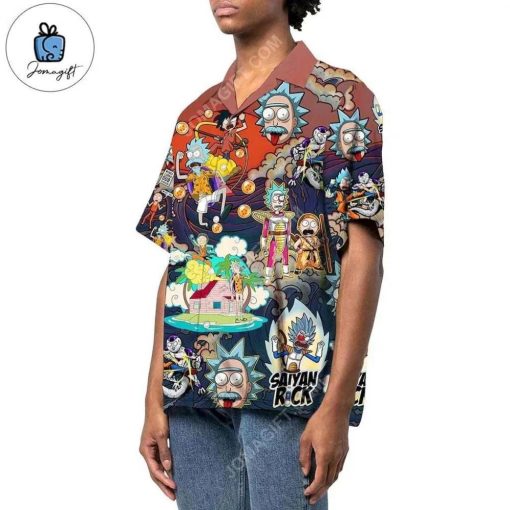 Dragon Ball Z Rick and Morty Hawaiian Shirt