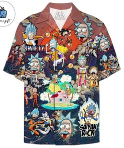 Dragon Ball Z Rick and Morty Hawaiian Shirt 3 1