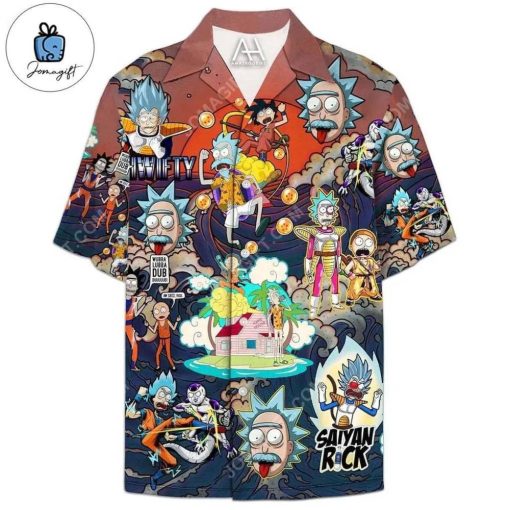 Dragon Ball Z Rick and Morty Hawaiian Shirt