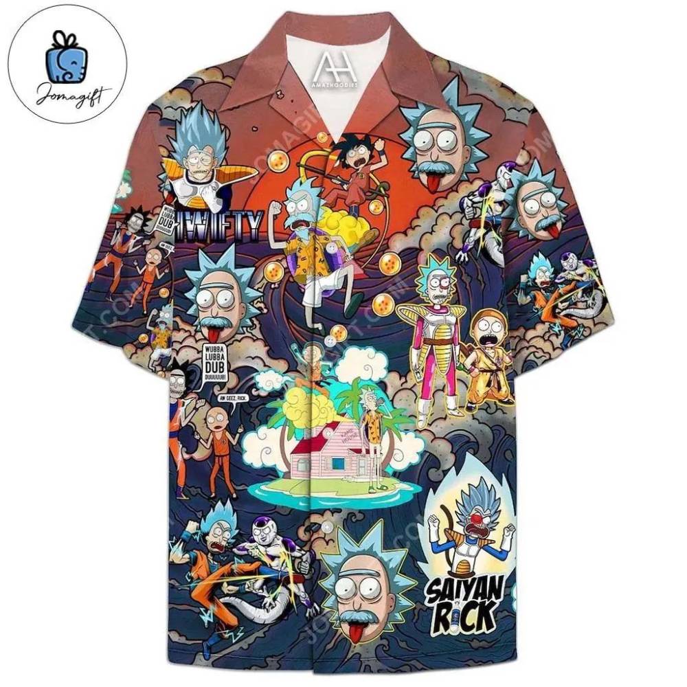 Dragon Ball Z Rick and Morty Hawaiian Shirt 3 1